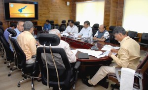 CM Chandrababu in the review meeting.